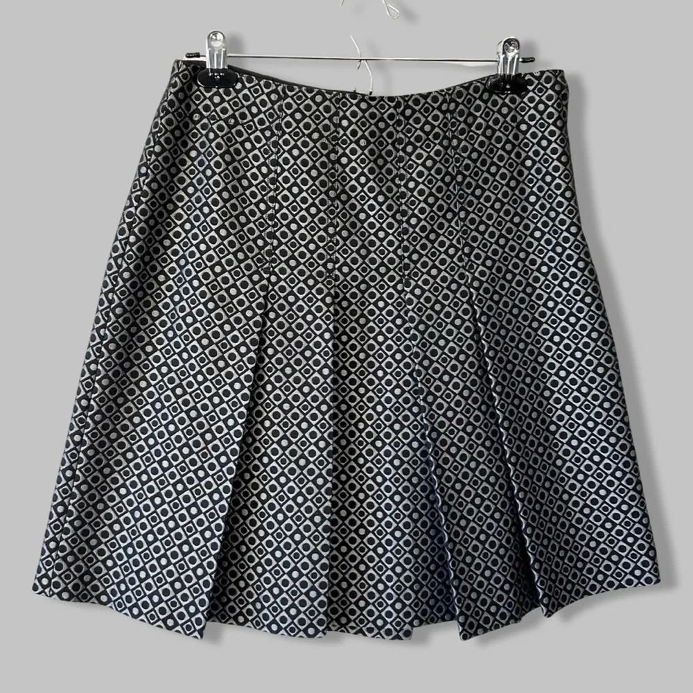 Club Monaco Pleated Jacquard Metallic Skirt